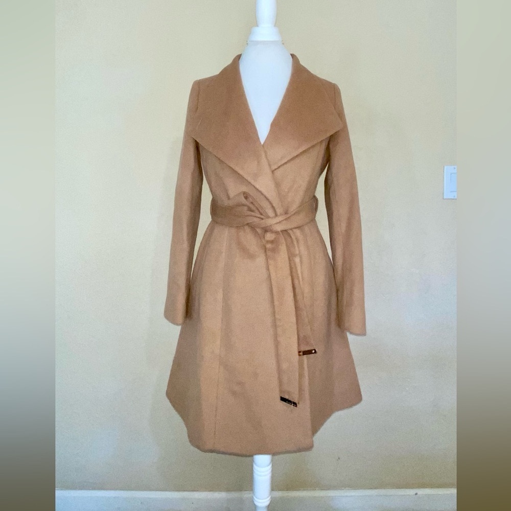 MICHAEL Michael Kors cashmere wool blend Asymmetric Belted Wrap Coat size 2